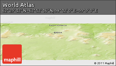 Physical Panoramic Map of the Area around 62° 40' 59" N, 98° 40' 30" E