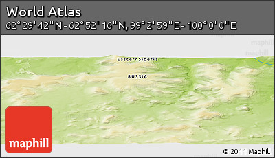Physical Panoramic Map of the Area around 62° 40' 59" N, 99° 31' 30" E