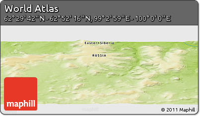 Physical Panoramic Map of the Area around 62° 40' 59" N, 99° 31' 30" E