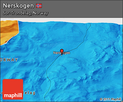 Political 3D Map of Nerskogen