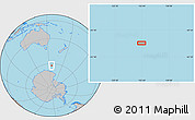 Gray Location Map of the area around 62° 7' 9" S, 155° 37' 30" E