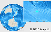 Shaded Relief Location Map of the area around 62° 7' 9" S, 159° 52' 30" E