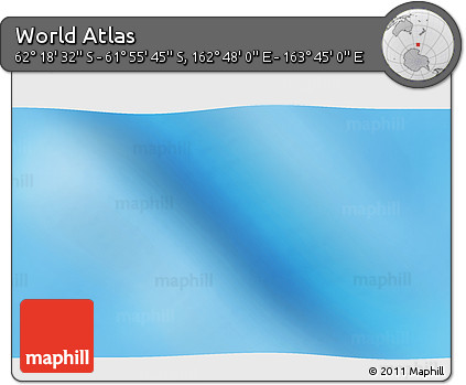 Physical 3D Map of the Area around 62° 7' 9" S, 163° 16' 30" E