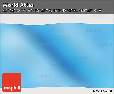 Physical 3D Map of the Area around 62° 7' 9" S, 163° 16' 30" E