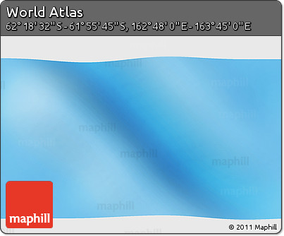 Physical 3D Map of the Area around 62° 7' 9" S, 163° 16' 30" E