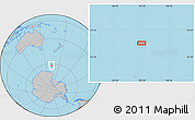Gray Location Map of the area around 62° 7' 9" S, 163° 16' 30" E