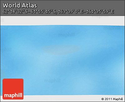 Physical 3D Map of the Area around 62° 7' 9" S, 164° 7' 30" E