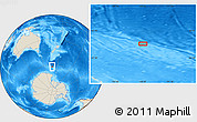 Shaded Relief Location Map of the area around 62° 7' 9" S, 168° 22' 30" E
