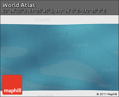 Satellite 3D Map of the Area around 62° 7' 9" S, 171° 46' 30" E