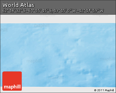 Physical 3D Map of the Area around 62° 7' 9" S, 43° 16' 29" W
