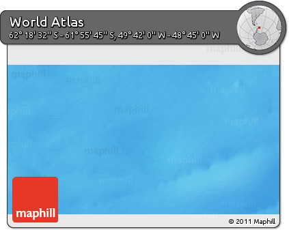 Physical 3D Map of the Area around 62°&nbsp;7'&nbsp;9"&nbsp;S,&nbsp;49°&nbsp;13'&nbsp;30"&nbsp;W