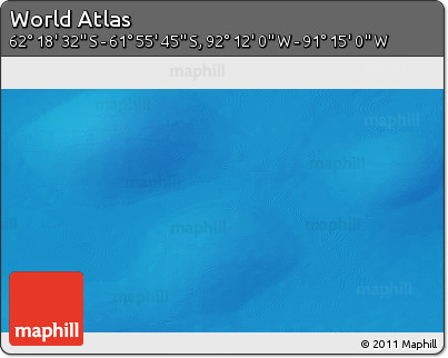 Physical 3D Map of the Area around 62° 7' 9" S, 91° 43' 29" W