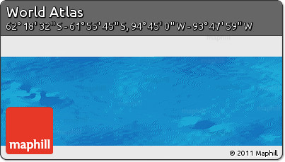 Physical Panoramic Map of the Area around 62° 7' 9" S, 94° 16' 30" W