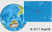 Physical Location Map of the area around 62° 7' 9" S, 96° 49' 29" W