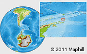 Physical Location Map of the area around 62° 27' 29" S, 55° 10' 29" W