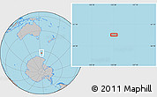 Gray Location Map of the area around 62° 47' 42" S, 153° 55' 30" E