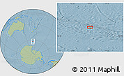 Savanna Style Location Map of the area around 62° 47' 42" S, 170° 55' 30" E, hill shading