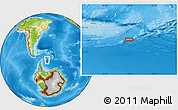 Physical Location Map of the area around 62° 47' 42" S, 40° 43' 30" W