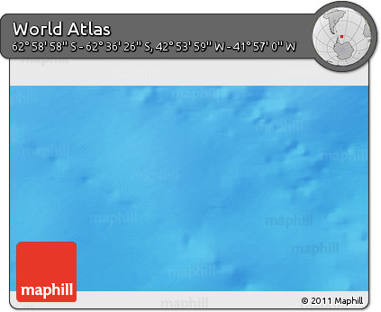 Physical 3D Map of the Area around 62° 47' 42" S, 42° 25' 29" W