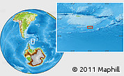 Physical Location Map of the area around 62° 47' 42" S, 43° 16' 29" W