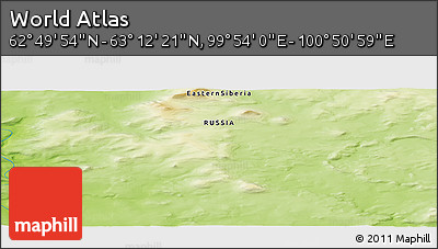 Physical Panoramic Map of the Area around 63° 1' 7" N, 100° 22' 30" E