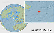 Savanna Style Location Map of the area around 63° 1' 7" N, 10° 7' 30" W, hill shading