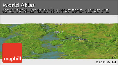 Satellite Panoramic Map of the Area around 63° 1' 7" N, 112° 16' 30" E