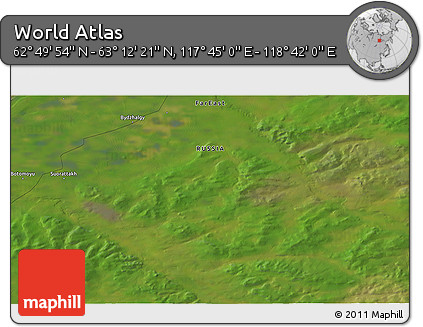 Satellite 3D Map of the Area around 63° 1' 7" N, 118° 13' 29" E
