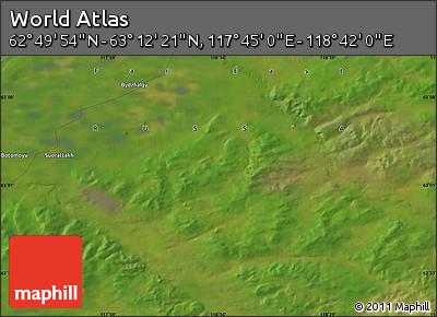 Satellite Map of the Area around 63° 1' 7" N, 118° 13' 29" E