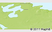 Physical 3D Map of the area around 63° 1' 7" N, 118° 4' 29" W