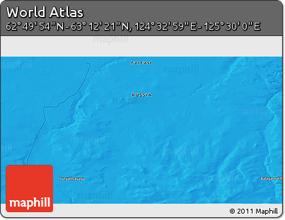 Political 3D Map of the Area around 63° 1' 7" N, 125° 1' 30" E