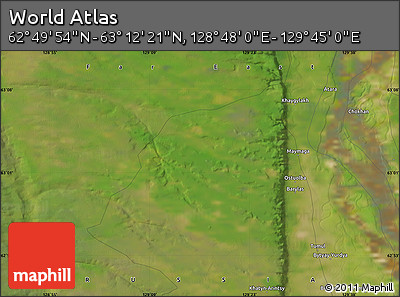 Satellite Map of the Area around 63° 1' 7" N, 129° 16' 30" E