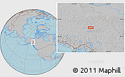 Gray Location Map of the area around 63° 1' 7" N, 134° 13' 29" W, hill shading