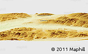 Physical Panoramic Map of the area around 63° 1' 7" N, 134° 13' 29" W