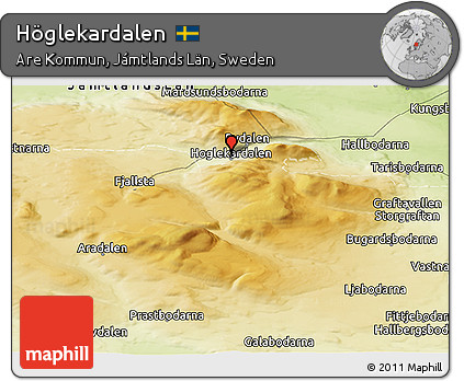 Physical Panoramic Map of Höglekardalen