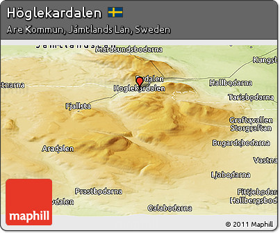 Physical Panoramic Map of Höglekardalen