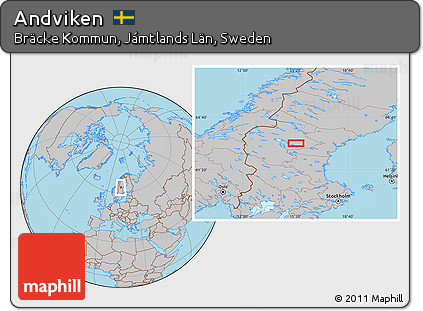 Gray Location Map of Andviken