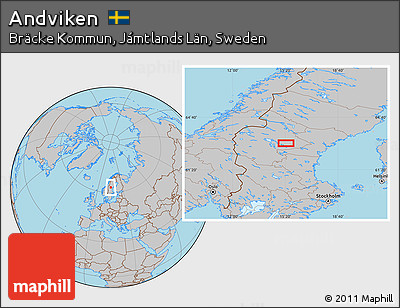 Gray Location Map of Andviken