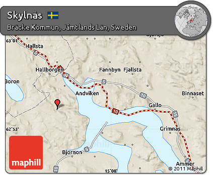 Shaded Relief Map of Skylnäs