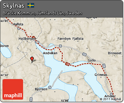 Shaded Relief Map of Skylnäs