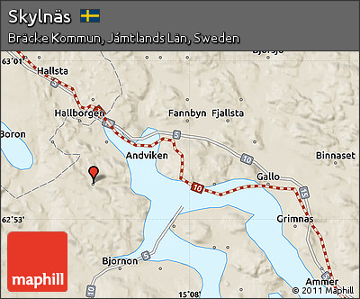 Shaded Relief Map of Skylnäs