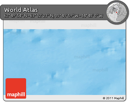 Physical 3D Map of the Area around 63° 1' 7" N, 15° 13' 29" W