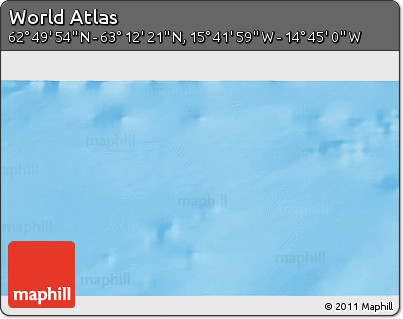 Physical 3D Map of the Area around 63° 1' 7" N, 15° 13' 29" W