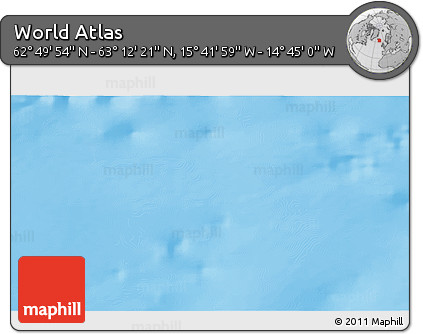 Shaded Relief 3D Map of the Area around 63° 1' 7" N, 15° 13' 29" W