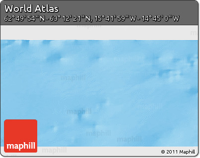 Shaded Relief 3D Map of the Area around 63° 1' 7" N, 15° 13' 29" W