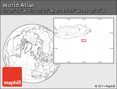 Blank Location Map of the Area around 63° 1' 7" N, 15° 13' 29" W