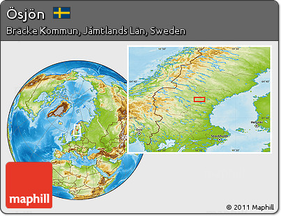 Physical Location Map of Ösjön