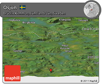 Satellite Panoramic Map of Ösjön