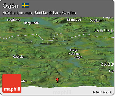 Satellite Panoramic Map of Ösjön