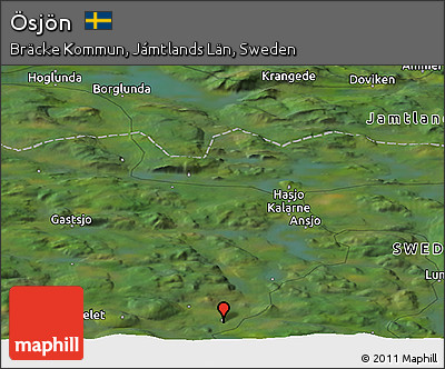 Satellite Panoramic Map of Ösjön